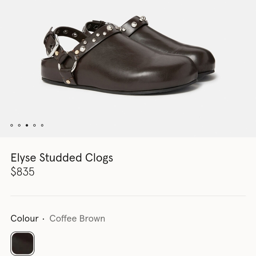 SOLD!!! Stella McCartney Elyse Studded Clogs - Coffee Brown - Picture 1 of 5